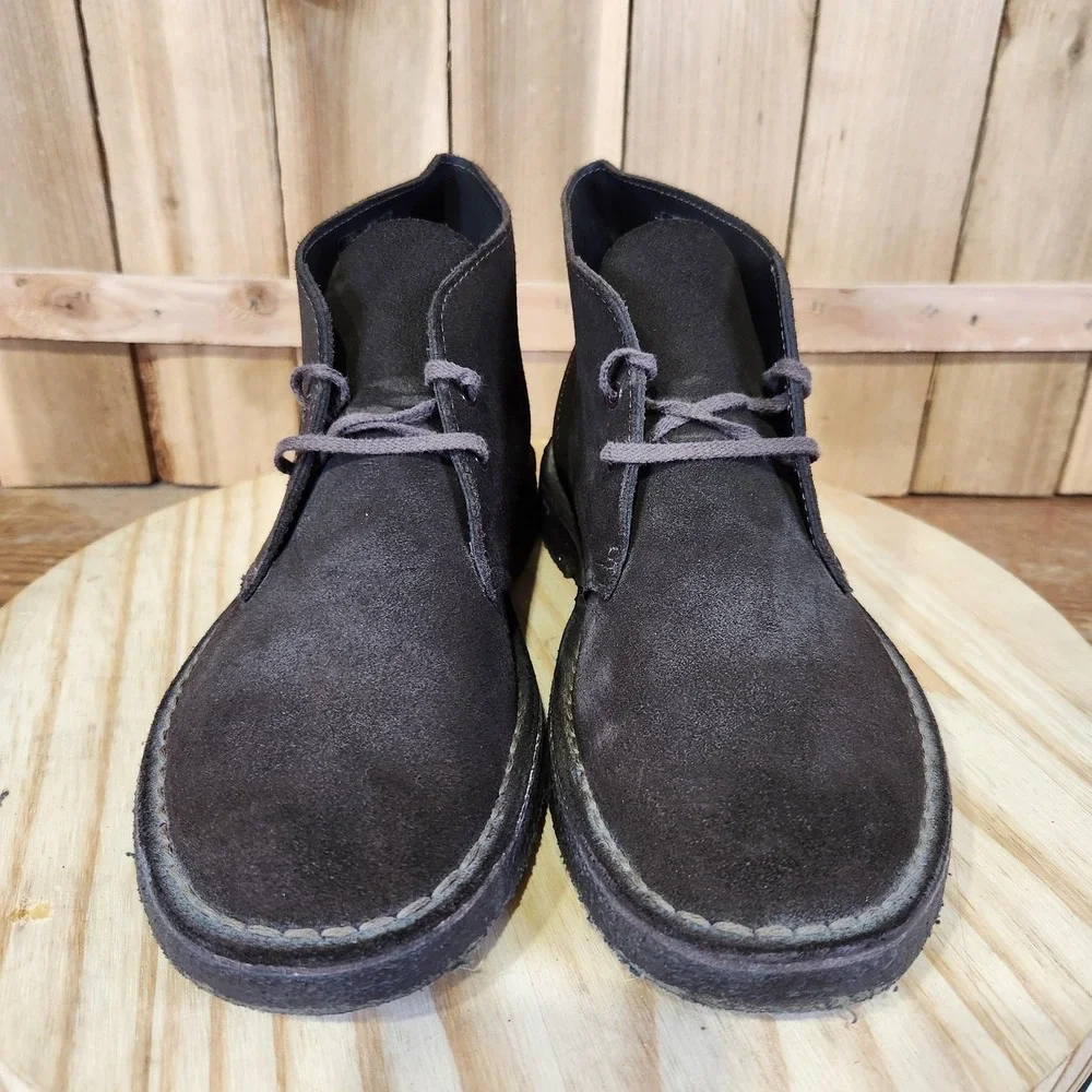 Clarks Originals Desert Boots Mens 8 Brown Suede Crepe Sole Ankle Chukka Casual